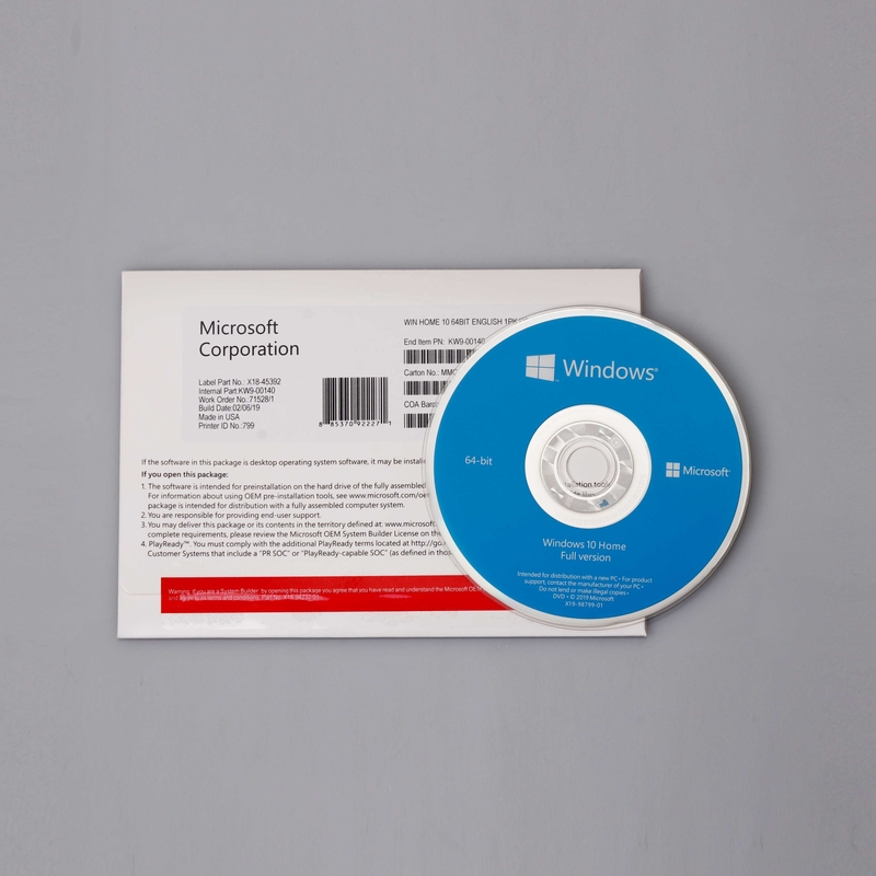 Microsoft Windows 10 Home  OEM DVD Full Package With Win 10 Home OEM Key Computer Software